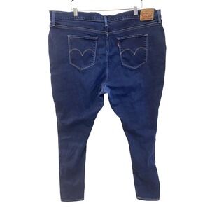 Levis 720 High Rise Super Skinny Jeans Plus Size 24W Dark Indigo Blue Stretch